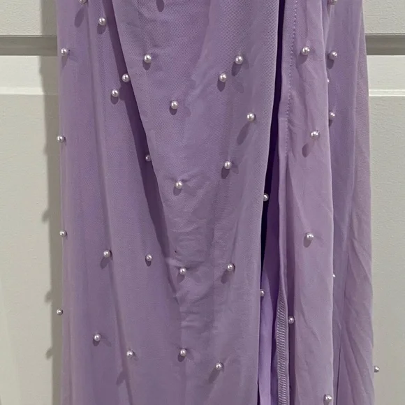 Lavender Pearl-Embellished Dress - Picture 7 of 8